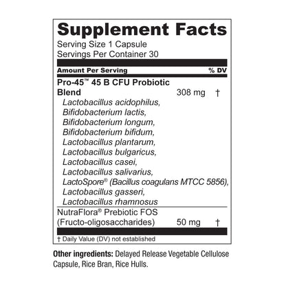 Live Conscious PRO45 Probiotics for Women & Men: Comprehensive Formula, 45 Billion CFU, 11 Strains, Dairy Free - w/Prebiotics and Probiotics - dailyvitalstore