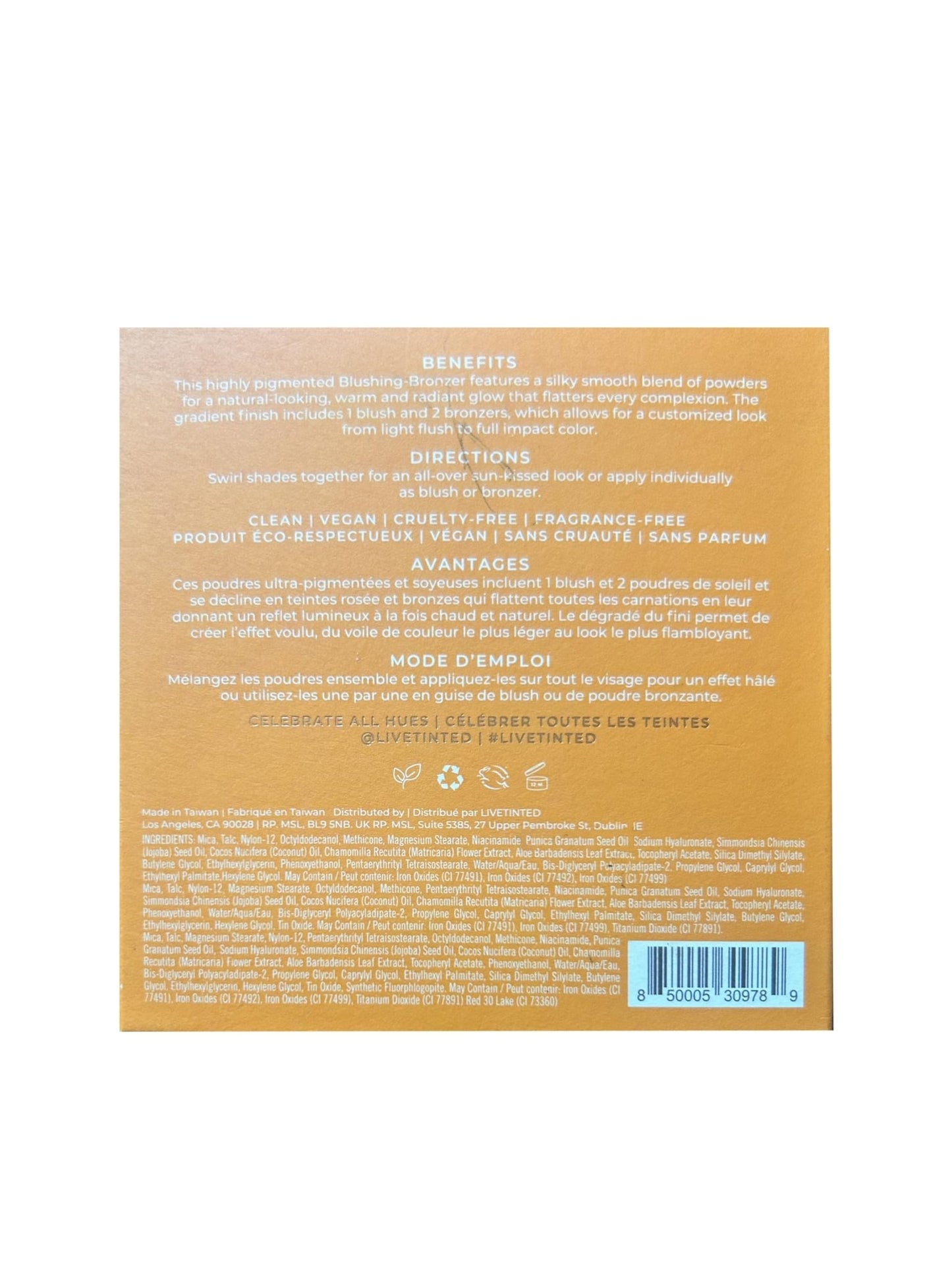 Live Tinted Huebeam Jumbo Gradient Blushing Bronzer - Lightweight, Highly-Pigmented, Buildable & Blendable - Sunkissed, Glowy, Even Toned Skin Face Blush and Bronzer - 15g / 0.5 oz - dailyvitalstore