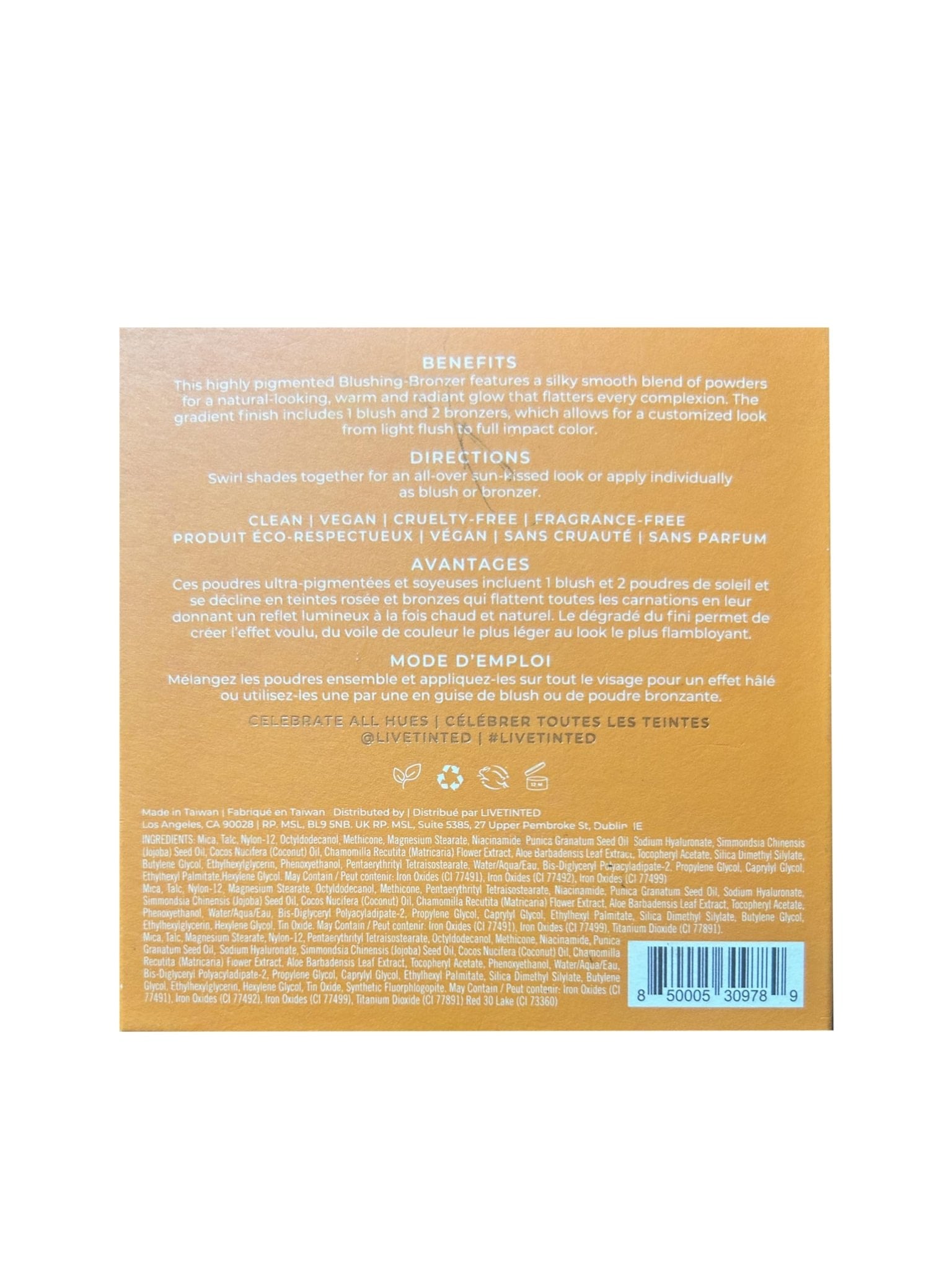 Live Tinted Huebeam Jumbo Gradient Blushing Bronzer - Lightweight, Highly-Pigmented, Buildable & Blendable - Sunkissed, Glowy, Even Toned Skin Face Blush and Bronzer - 15g / 0.5 oz - dailyvitalstore