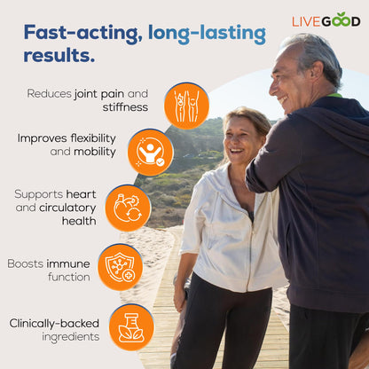 LIVEGOOD™ Factor 4, Omega 3 Fish Oil with EPA & DHA, CoQ10, and Turmeric, Advanced Q10 Coenzyme & CoQ10 Supplements, DHA Supplements for Heart, Joint & Immune Support, Made in USA, 60 Count, - dailyvitalstore