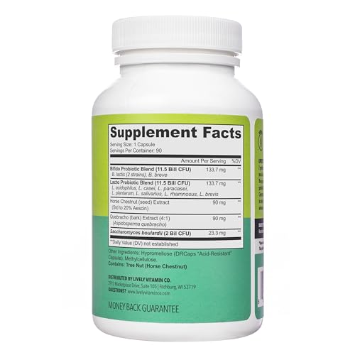 LIVELY VITAMIN CO. Great Guts Probiotic - 25 Billion CFU Probiotic - Balance Gut Microbiome, GI Tract, Inflammation, Indigestion, Reflux, Upset Stomach, & Diarrhea - 90 Caps - dailyvitalstore