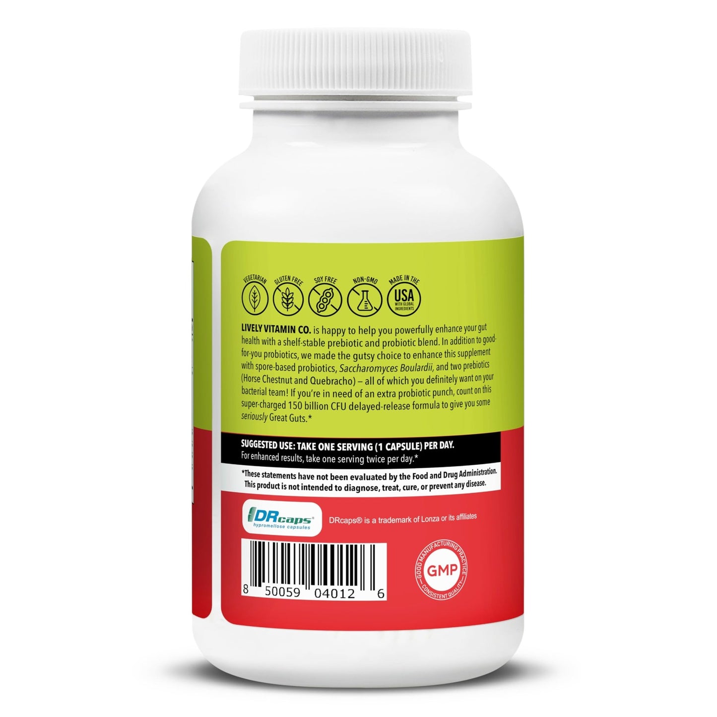 LIVELY VITAMIN CO. Great Guts Probiotic - 25 Billion CFU Probiotic - Balance Gut Microbiome, GI Tract, Inflammation, Indigestion, Reflux, Upset Stomach, & Diarrhea - 90 Caps - dailyvitalstore