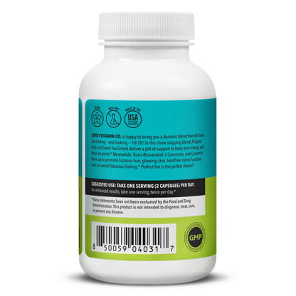 LIVELY VITAMIN CO. Perfect Ten - Anti-Aging & Antioxidant Supplement - Biotin & Lipoic Acid - Healthy Hair, Skin, Nails - Energy Boost - Sharper Brain Function - Stronger Immunity - 60 Capsules - dailyvitalstore