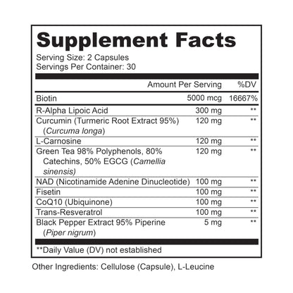 LIVELY VITAMIN CO. Perfect Ten - Anti-Aging & Antioxidant Supplement - Biotin & Lipoic Acid - Healthy Hair, Skin, Nails - Energy Boost - Sharper Brain Function - Stronger Immunity - 60 Capsules - dailyvitalstore