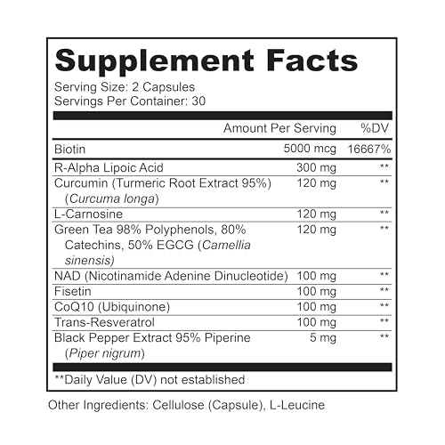 LIVELY VITAMIN CO. Perfect Ten - Anti-Aging & Antioxidant Supplement - Biotin & Lipoic Acid - Healthy Hair, Skin, Nails - Energy Boost - Sharper Brain Function - Stronger Immunity - 60 Capsules - dailyvitalstore