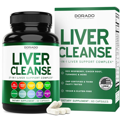 Liver Cleanse Detox & Repair (27 in 1 Formula - Milk Thistle, Dandelion Root, Turmeric, Artichoke Extract & More) - Detox Cleanse Supplement, - dailyvitalstore
