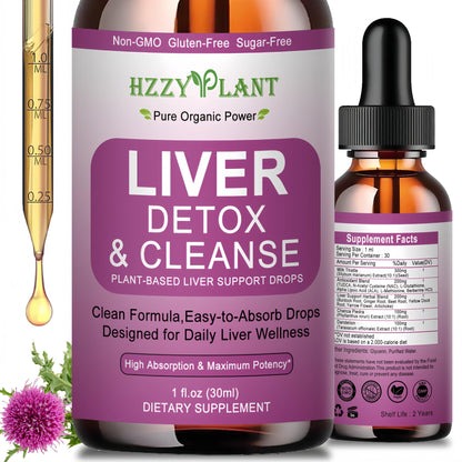 Liver Cleanse Detox & Repair Drops - Liquid Liver Support Tincture with Milk Thistle, Dandelion, Artichoke, TUDCA, NAC, Chanca Piedra - 15-in-1 Advanced Liver Detox Health Supplement - Vegan, Non-GMO - dailyvitalstore