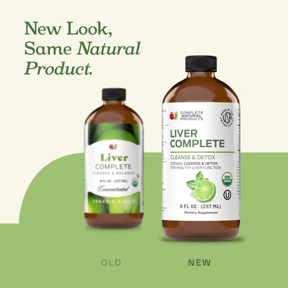 Liver Complete Liquid 8 oz - Organic Liver Cleanse Detox Formula, Herbal Support for High Enzymes with Milk Thistle Dandelion Chanca Piedra, Easy Absorbing - dailyvitalstore