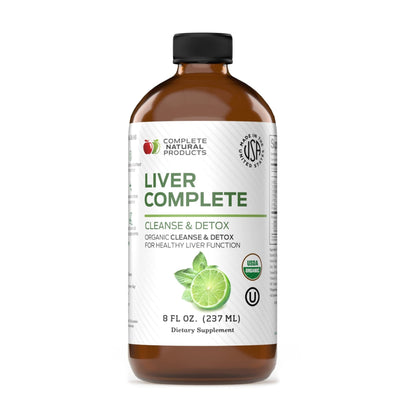 Liver Complete Liquid 8 oz - Organic Liver Cleanse Detox Formula, Herbal Support for High Enzymes with Milk Thistle Dandelion Chanca Piedra, Easy Absorbing - dailyvitalstore