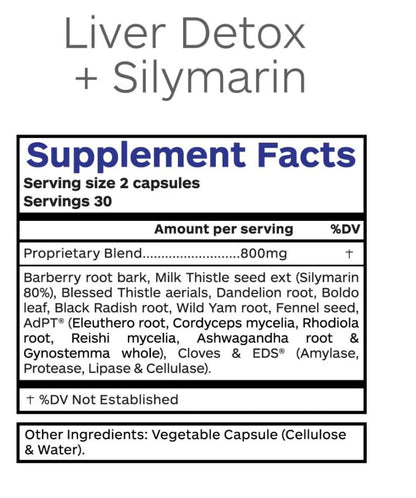 Liver Detox and Cleanse Supplement, Herbal Liver Support Supplement with Milk Thistle Seed Extract, Silymarin 80%, Organic Blessed Thistle, Dandelion Root, - dailyvitalstore