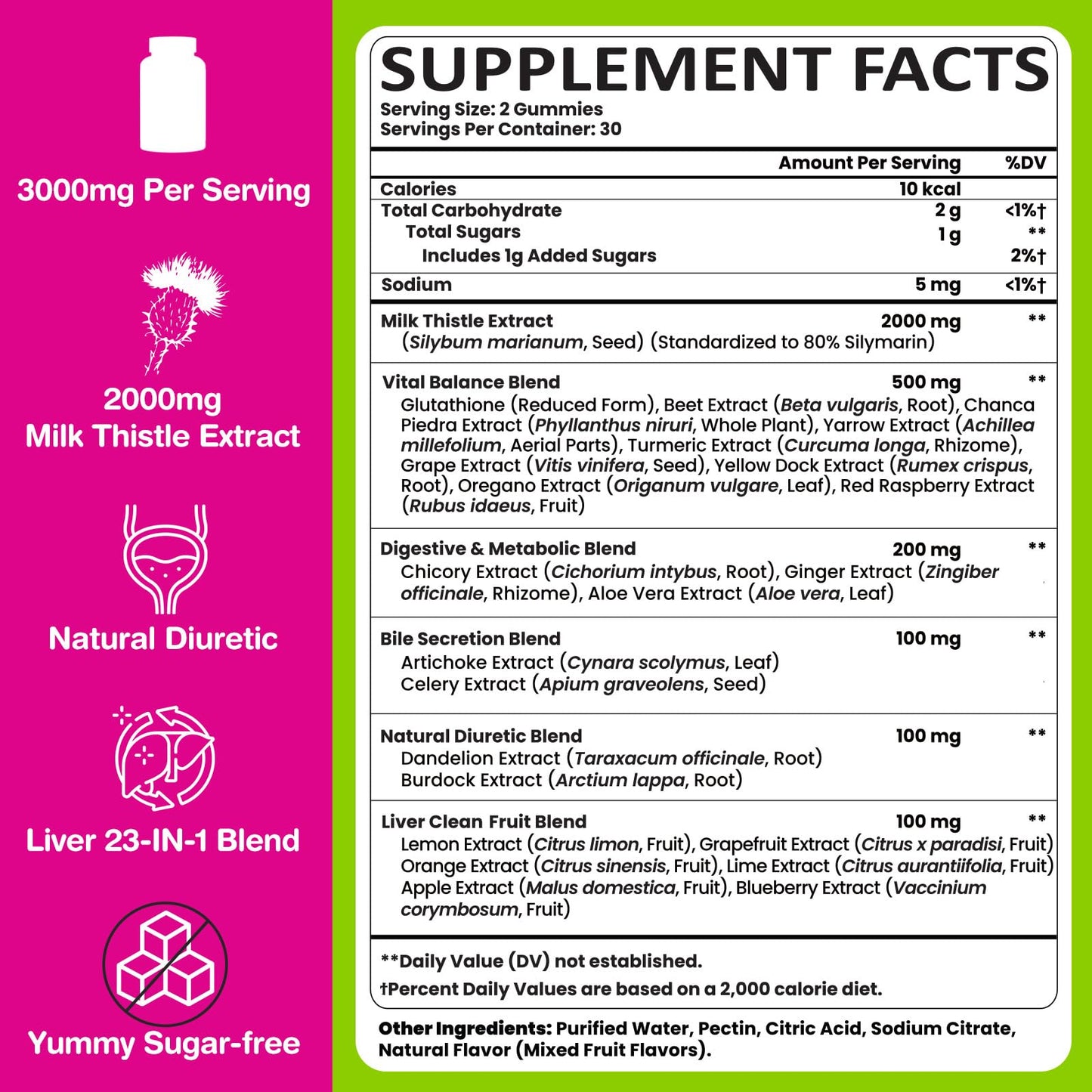 Liver Detox Cleanse & Repair, 2000 mg Milk Thistle Liver Detox, Liver Support Supplement with Glutathione, Dandelion Root, Turmeric & Artichoke, 23-in-1Herbal - dailyvitalstore