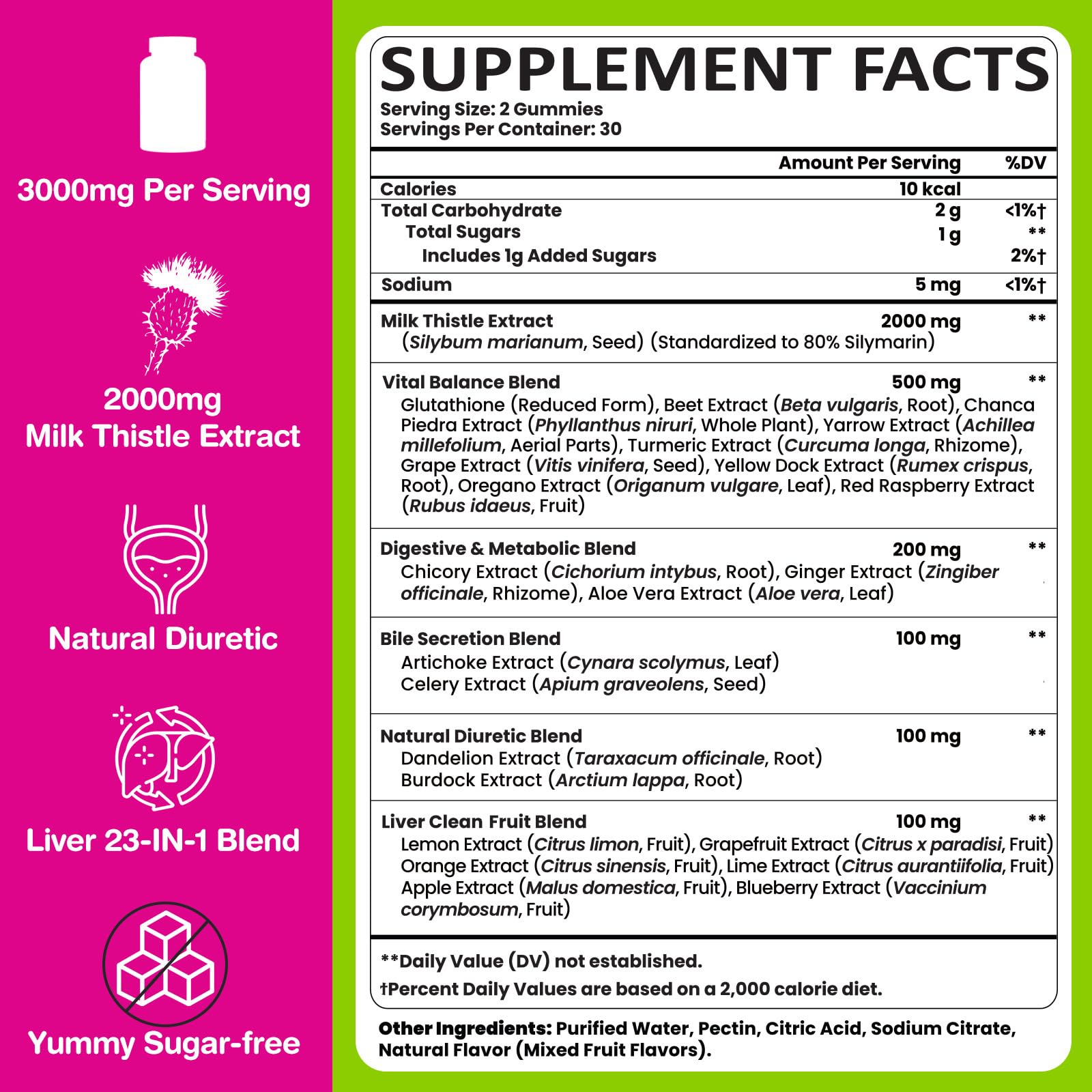 Liver Detox Cleanse & Repair, 2000 mg Milk Thistle Liver Detox, Liver Support Supplement with Glutathione, Dandelion Root, Turmeric & Artichoke, 23-in-1Herbal - dailyvitalstore