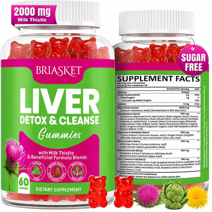 Liver Detox Cleanse & Repair, 2000 mg Milk Thistle Liver Detox, Liver Support Supplement with Glutathione, Dandelion Root, Turmeric & Artichoke, 23-in-1Herbal - dailyvitalstore