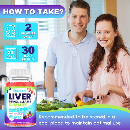 Liver Detox Cleanse & Repair Gummies - 2000mg Milk Thistle Liver Detox Gummies, 23-in-1 Herbal with Dandelion Root, Glutathione & Turmeric- Liver Support - dailyvitalstore