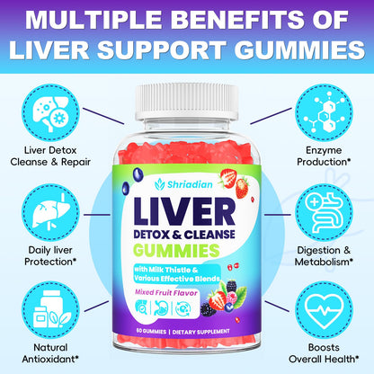 Liver Detox Cleanse & Repair Gummies - 2000mg Milk Thistle Liver Detox Gummies, 23-in-1 Herbal with Dandelion Root, Glutathione & Turmeric- Liver Support - dailyvitalstore