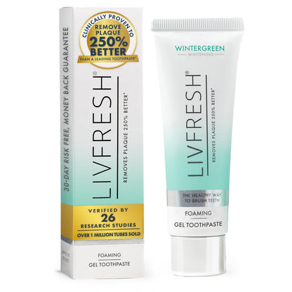 LIVFRESH Toothpaste Gel, Clinically Proven to Remove Plaque 250% Better, Improves Gum Health 190% Better, Prevents & Reduces Tartar - dailyvitalstore