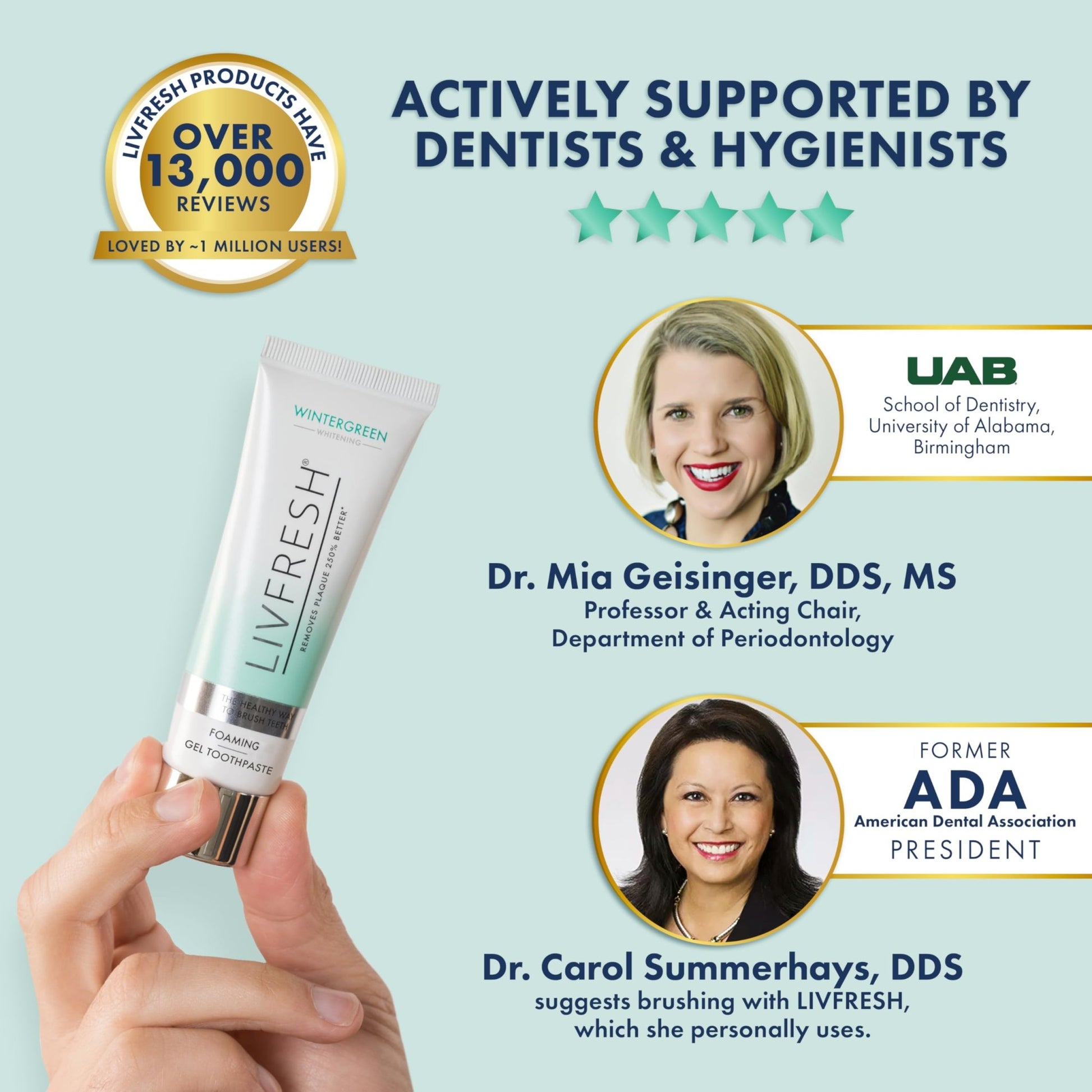 LIVFRESH Toothpaste Gel, Clinically Proven to Remove Plaque 250% Better, Improves Gum Health 190% Better, Prevents & Reduces Tartar - dailyvitalstore