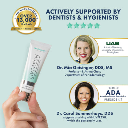 LIVFRESH Toothpaste Gel, Clinically Proven to Remove Plaque 250% Better, Improves Gum Health 190% Better, Prevents & Reduces Tartar - dailyvitalstore