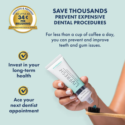 LIVFRESH Toothpaste Gel, Clinically Proven to Remove Plaque 250% Better, Improves Gum Health 190% Better, Prevents & Reduces Tartar - dailyvitalstore