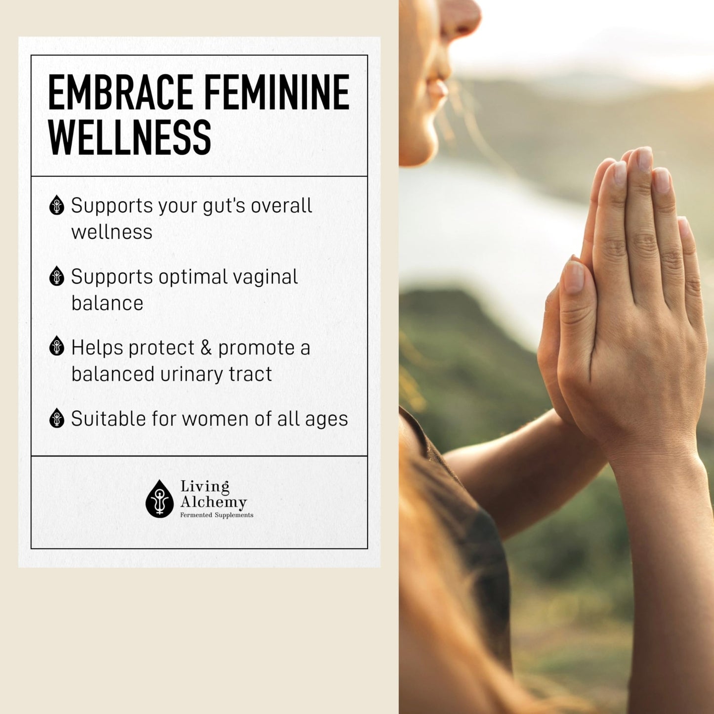 Living Alchemy Gut Health Supplements for Women - Your Flora Probiotics Women with Fermented Soybean, Cranberry Juice, Roselle, Prebiotics, Digestive Enzyme, & Probiotics - Vegan, Non-GMO, 60 Pcs - dailyvitalstore