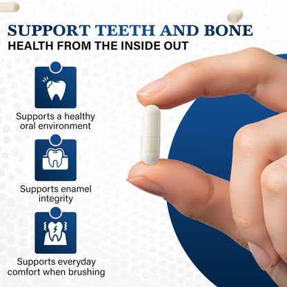 Living Well with Dr. Michelle Tooth & Bone Formula - Supplement with Calcium for Bone Strength & Tooth Enamel Support, D3 + K2, 120 Capsules, Non-GMO, Gluten-Free - dailyvitalstore