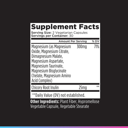 Livingood Daily Magnesium Supplement with Magnesium Glycinate, Citrate, Malate, Oxide, Aspartate, Amino Acid Complex and Chicory Root for Heart Health, Sleep and Muscle Support, 300mg, 60 Capsules - dailyvitalstore