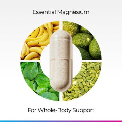 Livingood Daily Magnesium Supplement with Magnesium Glycinate, Citrate, Malate, Oxide, Aspartate, Amino Acid Complex and Chicory Root for Heart Health, Sleep and Muscle Support, 300mg, 60 Capsules - dailyvitalstore