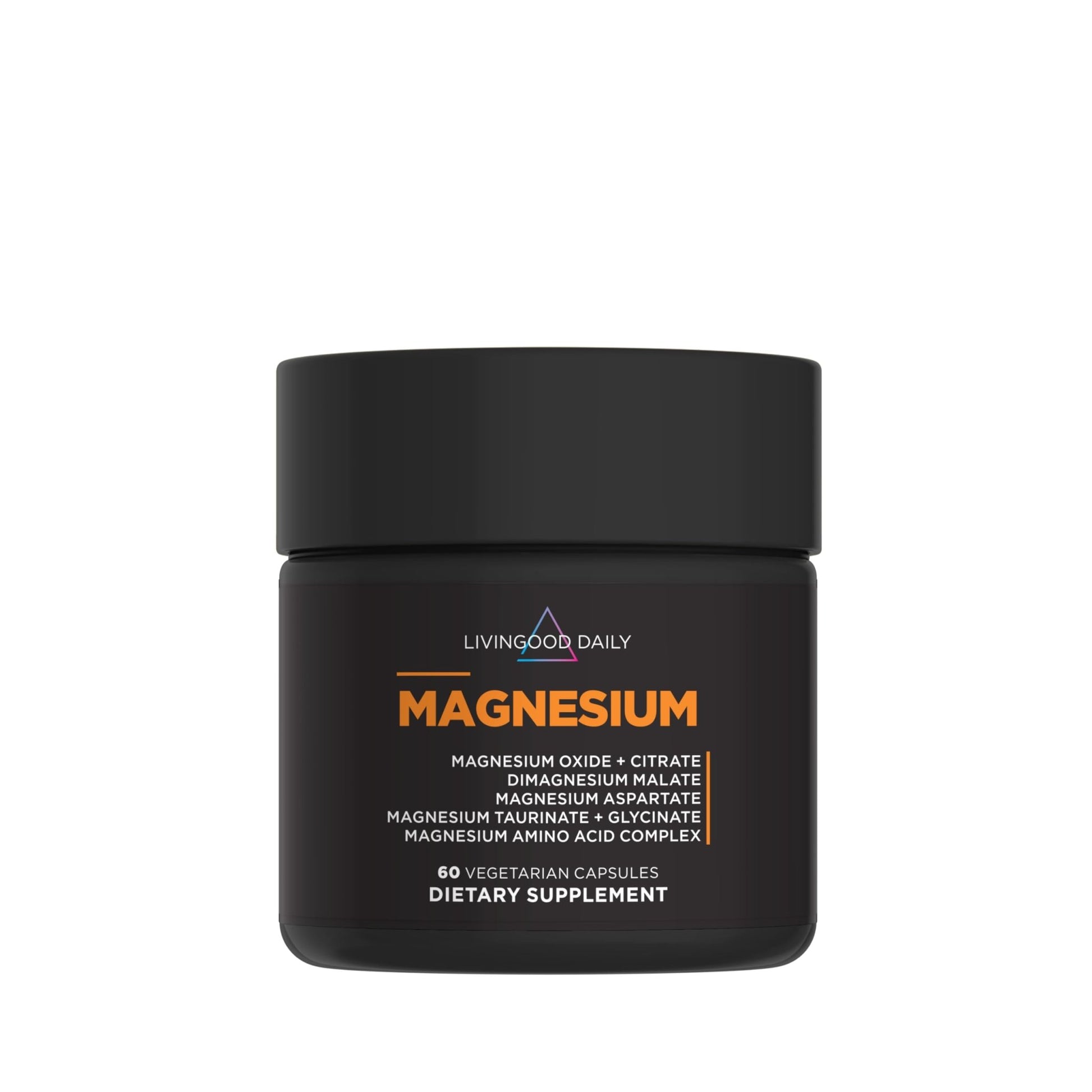 Livingood Daily Magnesium Supplement with Magnesium Glycinate, Citrate, Malate, Oxide, Aspartate, Amino Acid Complex and Chicory Root for Heart Health, Sleep and Muscle Support, 300mg, 60 Capsules - dailyvitalstore