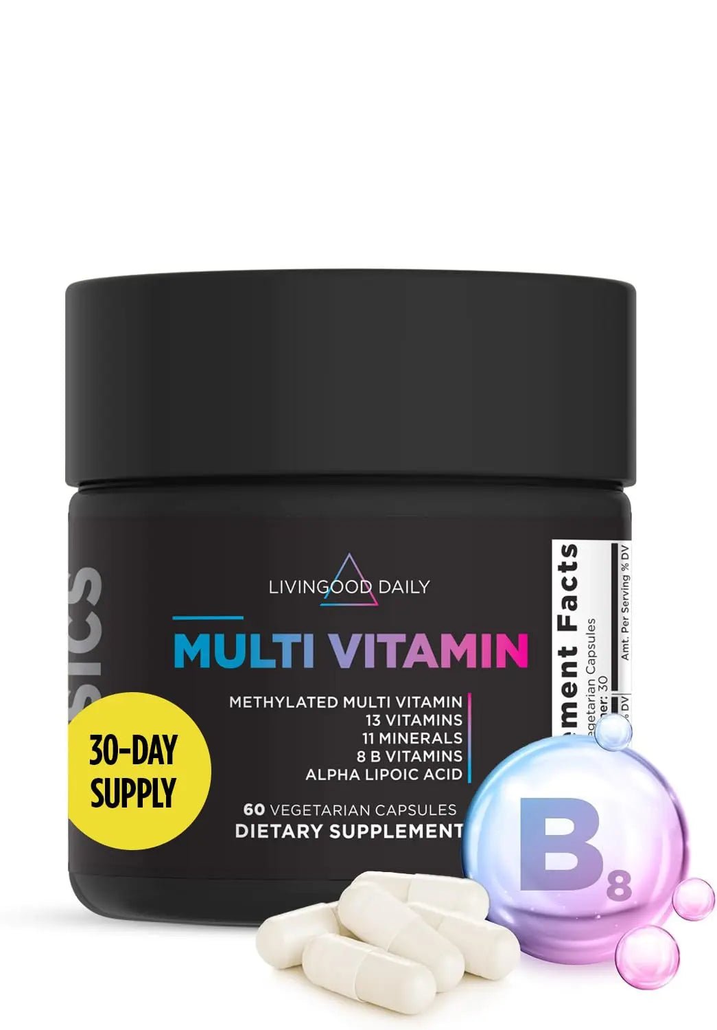 Livingood Daily Methylated Multivitamin for Women and Men, Multi Vitamin Supplement with Alpha Lipoic Acid, B Vitamins, Iron, Zinc and Selenium - dailyvitalstore