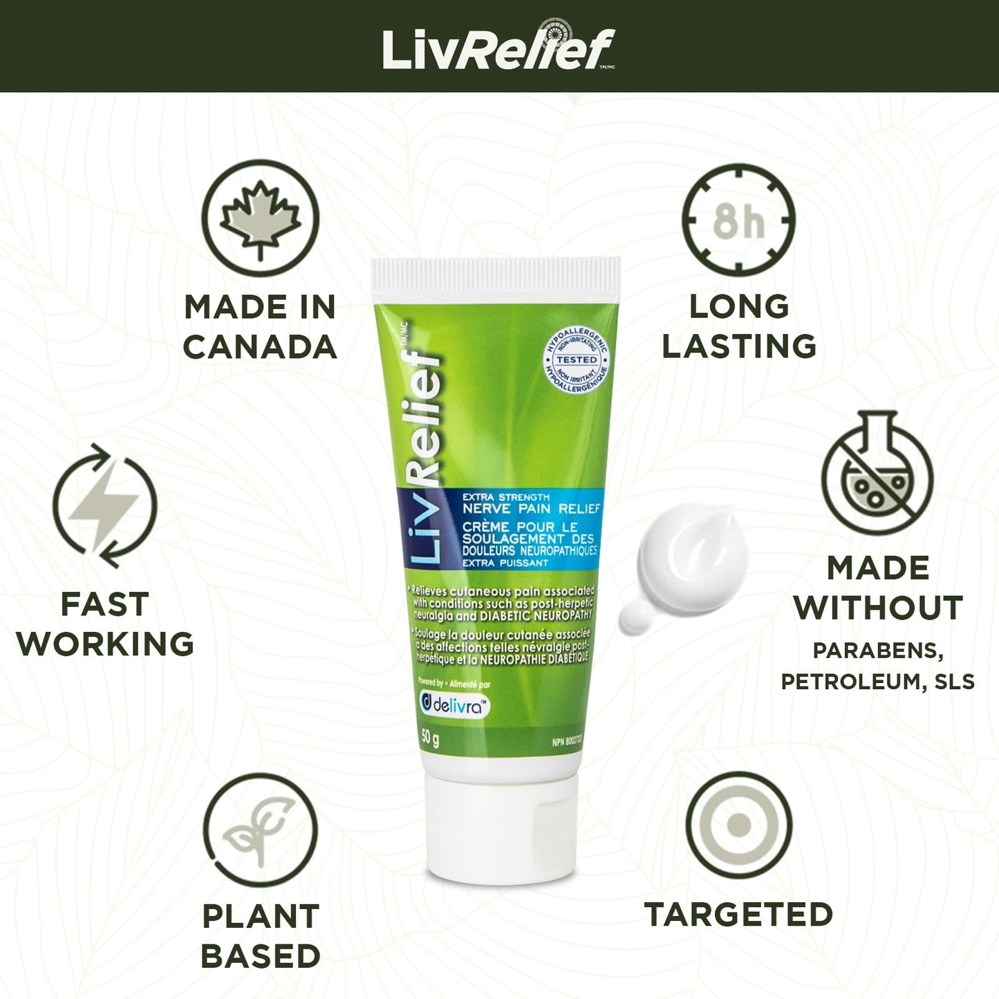 LivRelief Nerve Pain Relief Extra Strength - 50g - dailyvitalstore