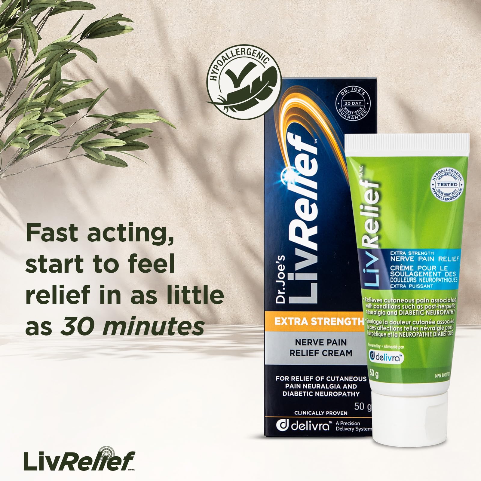 LivRelief Nerve Pain Relief Extra Strength - 50g - dailyvitalstore