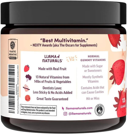 Llama Naturals Multivitamin for Women, Vegan, Organic Gummies with Vitamin D, C and K, Women's Real Fruit Gummy Vitamins - dailyvitalstore