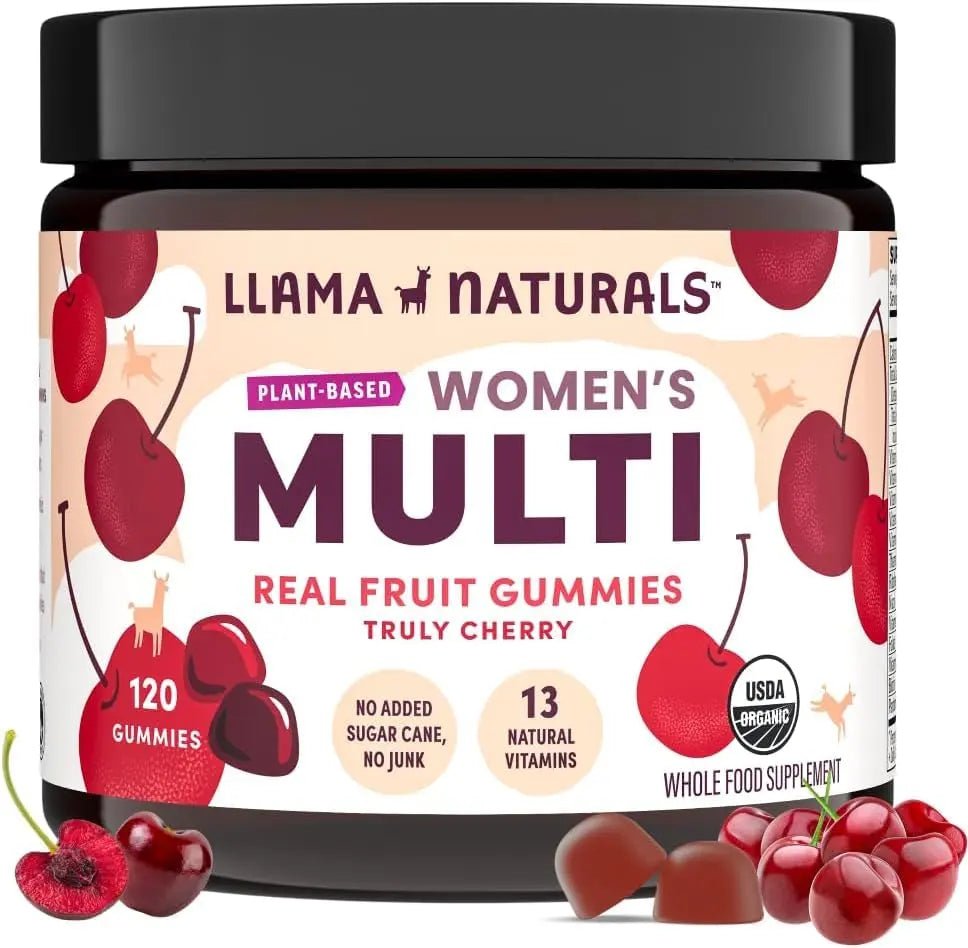 Llama Naturals Multivitamin for Women, Vegan, Organic Gummies with Vitamin D, C and K, Women's Real Fruit Gummy Vitamins - dailyvitalstore