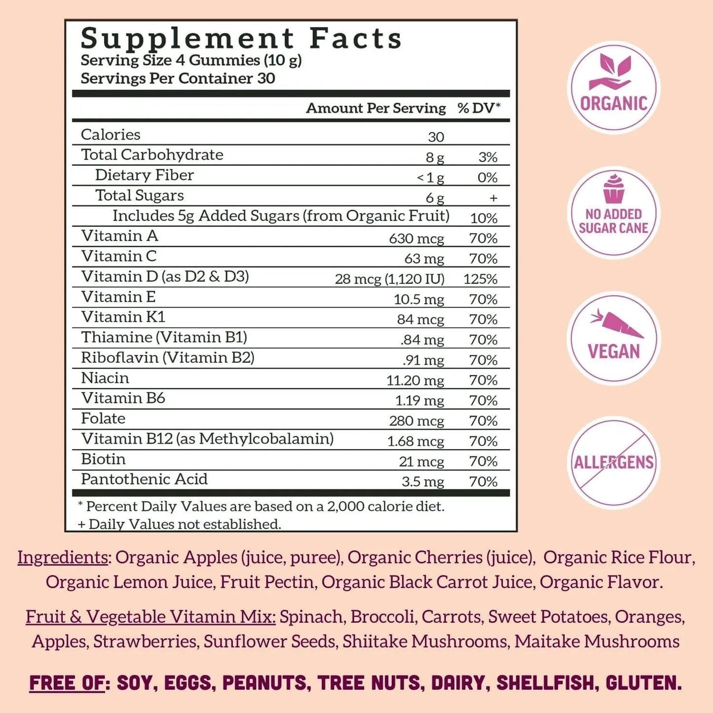 Llama Naturals Multivitamin for Women, Vegan, Organic Gummies with Vitamin D, C and K, Women's Real Fruit Gummy Vitamins - dailyvitalstore
