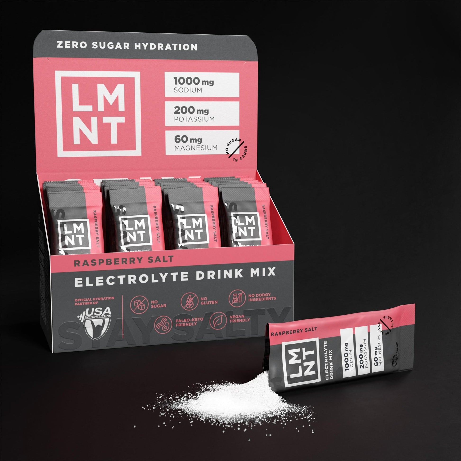 LMNT Zero Sugar Electrolytes - Raspberry Salt | Drink Mix | 30-Count - dailyvitalstore