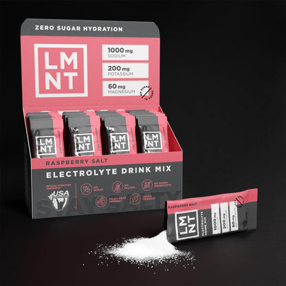 LMNT Zero Sugar Electrolytes - Raspberry Salt | Drink Mix | 30-Count - dailyvitalstore