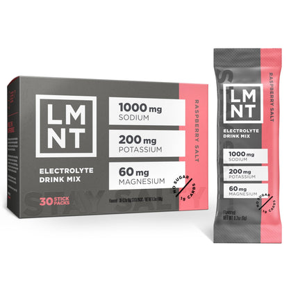 LMNT Zero Sugar Electrolytes - Raspberry Salt | Drink Mix | 30-Count - dailyvitalstore