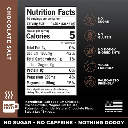 LMNT Zero Sugar Hot Chocolate or Coffee Mixer - Chocolate Salt | Drink Mix | 30-Count - dailyvitalstore