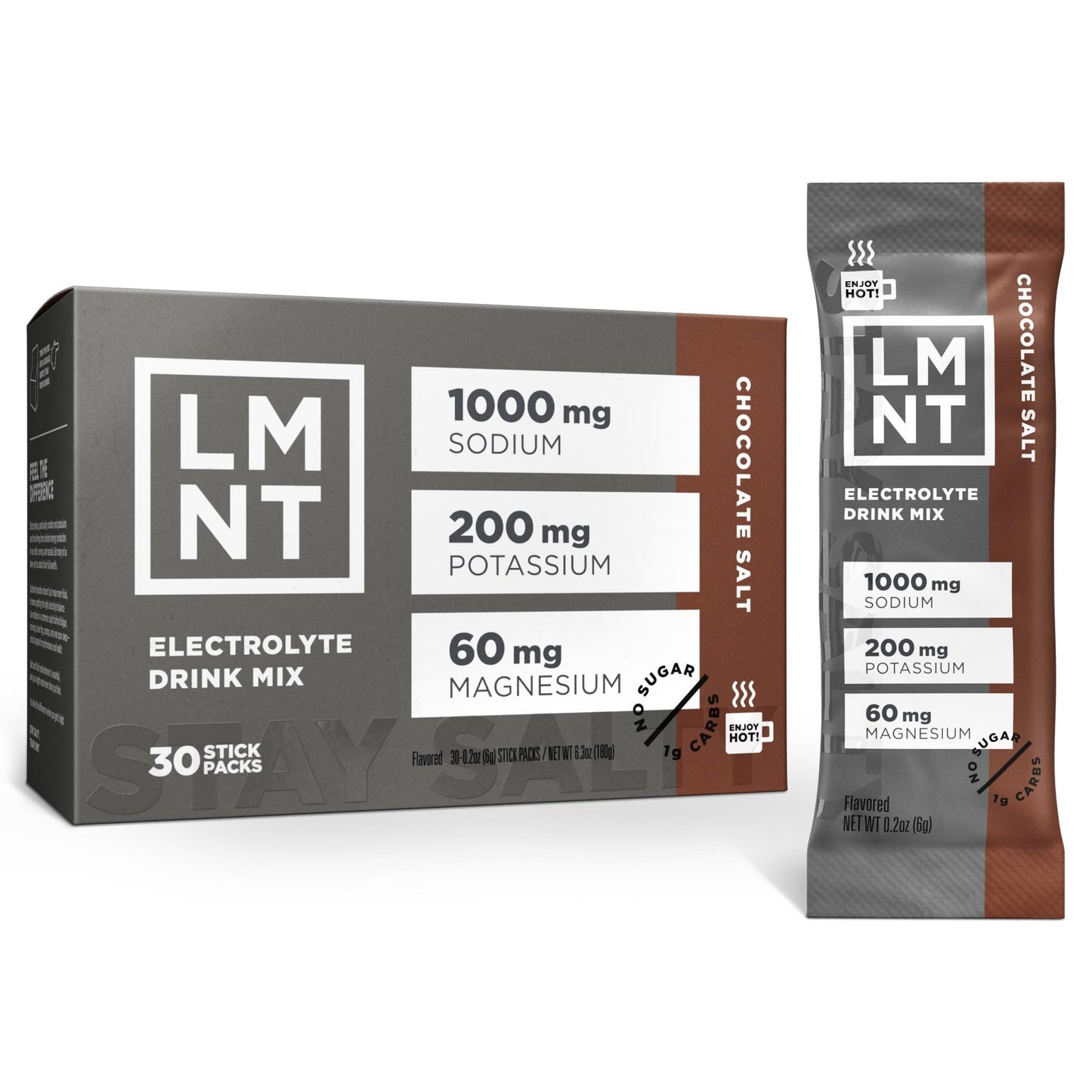 LMNT Zero Sugar Hot Chocolate or Coffee Mixer - Chocolate Salt | Drink Mix | 30-Count - dailyvitalstore