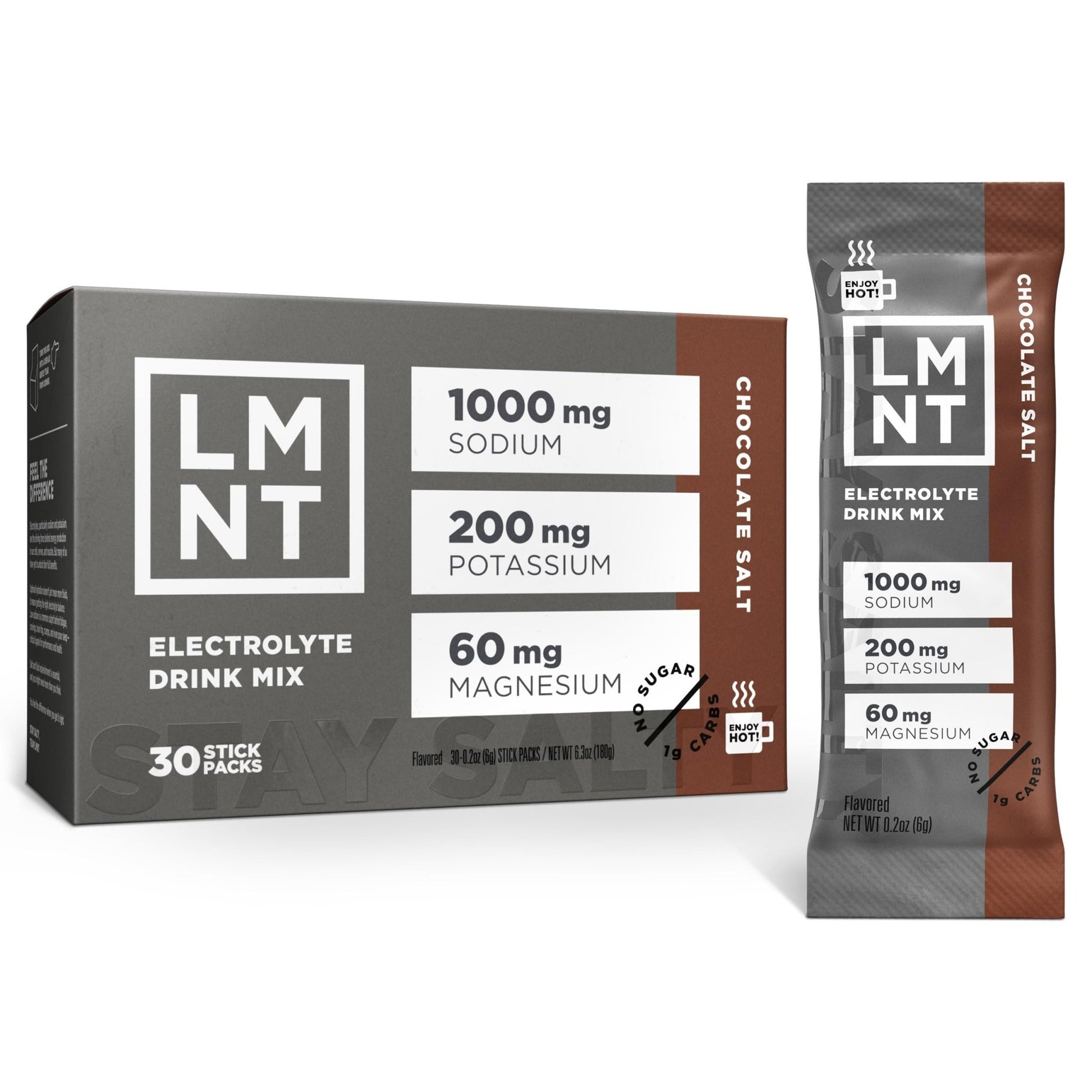 LMNT Zero Sugar Hot Chocolate or Coffee Mixer - Chocolate Salt | Drink Mix | 30-Count - dailyvitalstore
