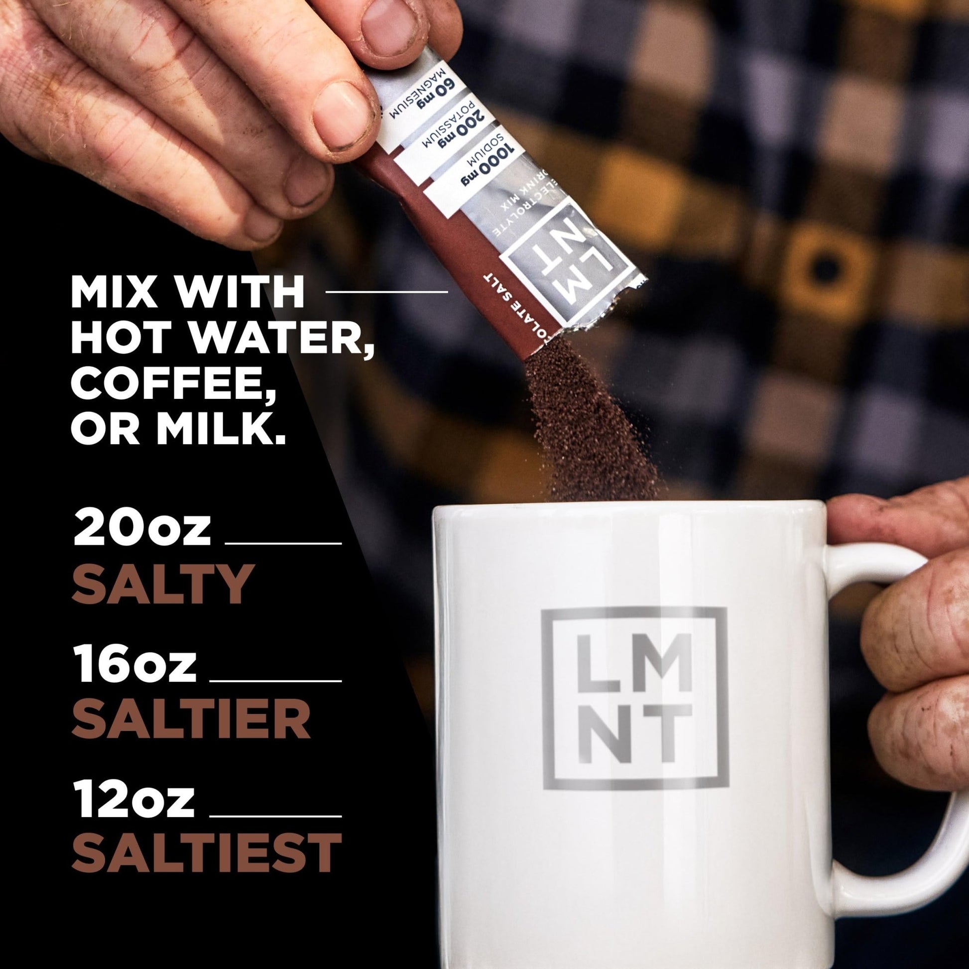 LMNT Zero Sugar Hot Chocolate or Coffee Mixer - Chocolate Salt | Drink Mix | 30-Count - dailyvitalstore