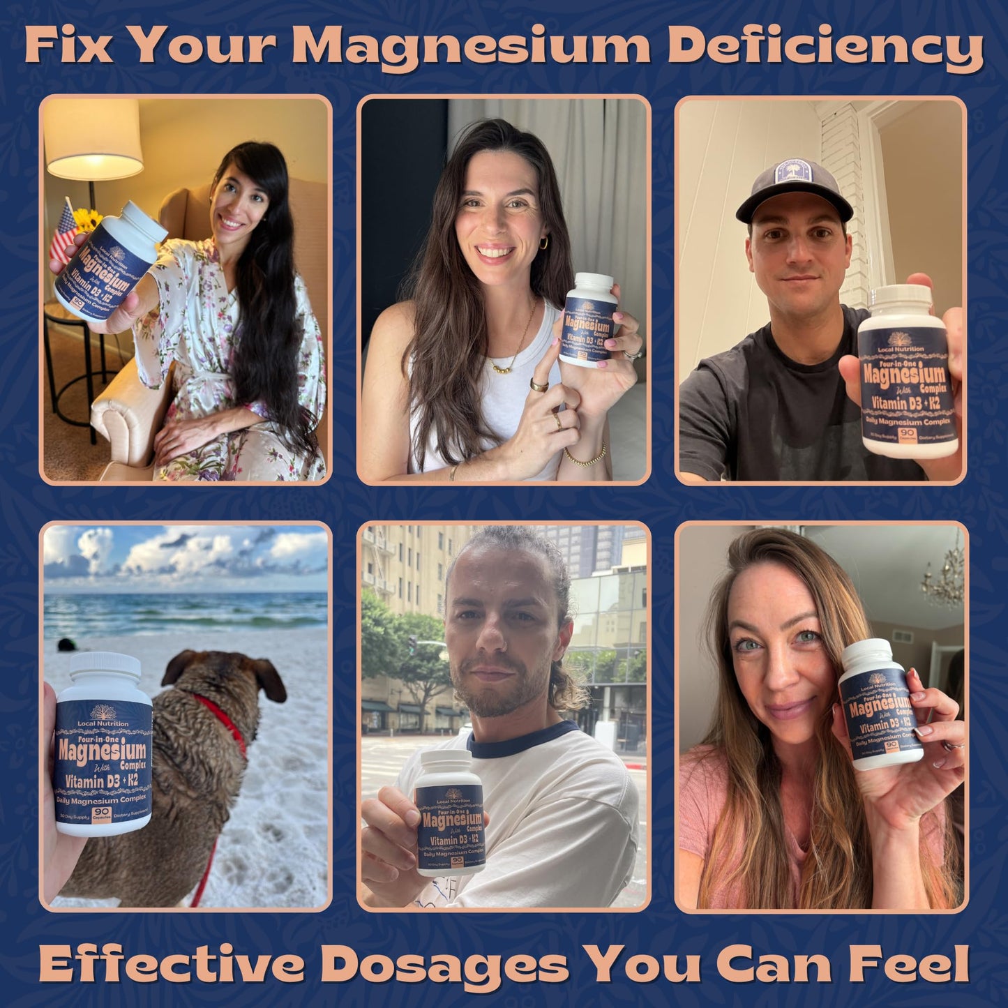 Local Nutrition Magnesium Complex 420mg with Vitamin D3 K2 - Four Bioavailable Forms Including Bisglycinate (Glycinate), Malate, Taurate, and Chloride for Superior Absorption - 90 Capsules Made in USA - dailyvitalstore