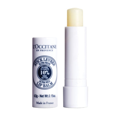 L'OCCITANE 10% Organic Shea Butter Ultra Rich Lip Balm Stick, Moisturizes, Nourishes, Repairs & Softens Dry, Chapped Lips, Long Lasting, Vegan - dailyvitalstore