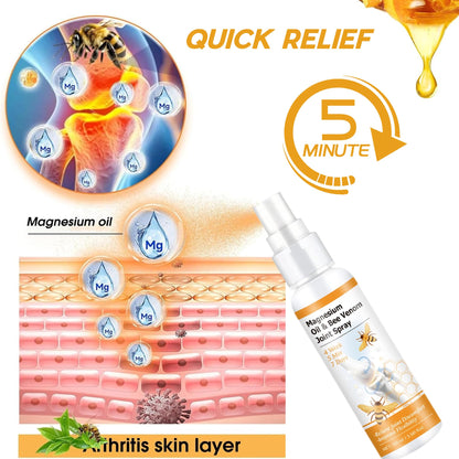 Loicwoo Magnesium Oil & Bee Venom Joint Spray, Magnesium Spray, Magnesium Joint Sprays for Relax Muscle Joints, Bee Venom Sprays for Back, Knee, Hands, Neck (1 PCS,100ML) - dailyvitalstore