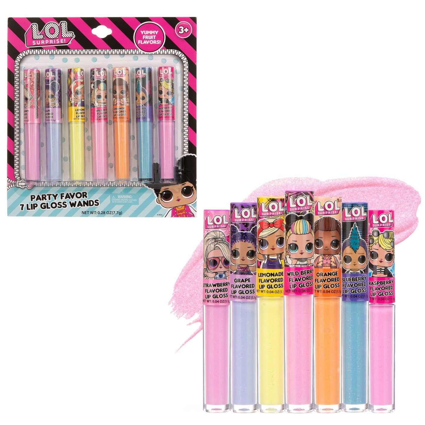 L.O.L Surprise 7-Pack Lip Gloss for Girls, Lol Lip Gloss - dailyvitalstore
