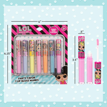 L.O.L Surprise 7-Pack Lip Gloss for Girls, Lol Lip Gloss - dailyvitalstore