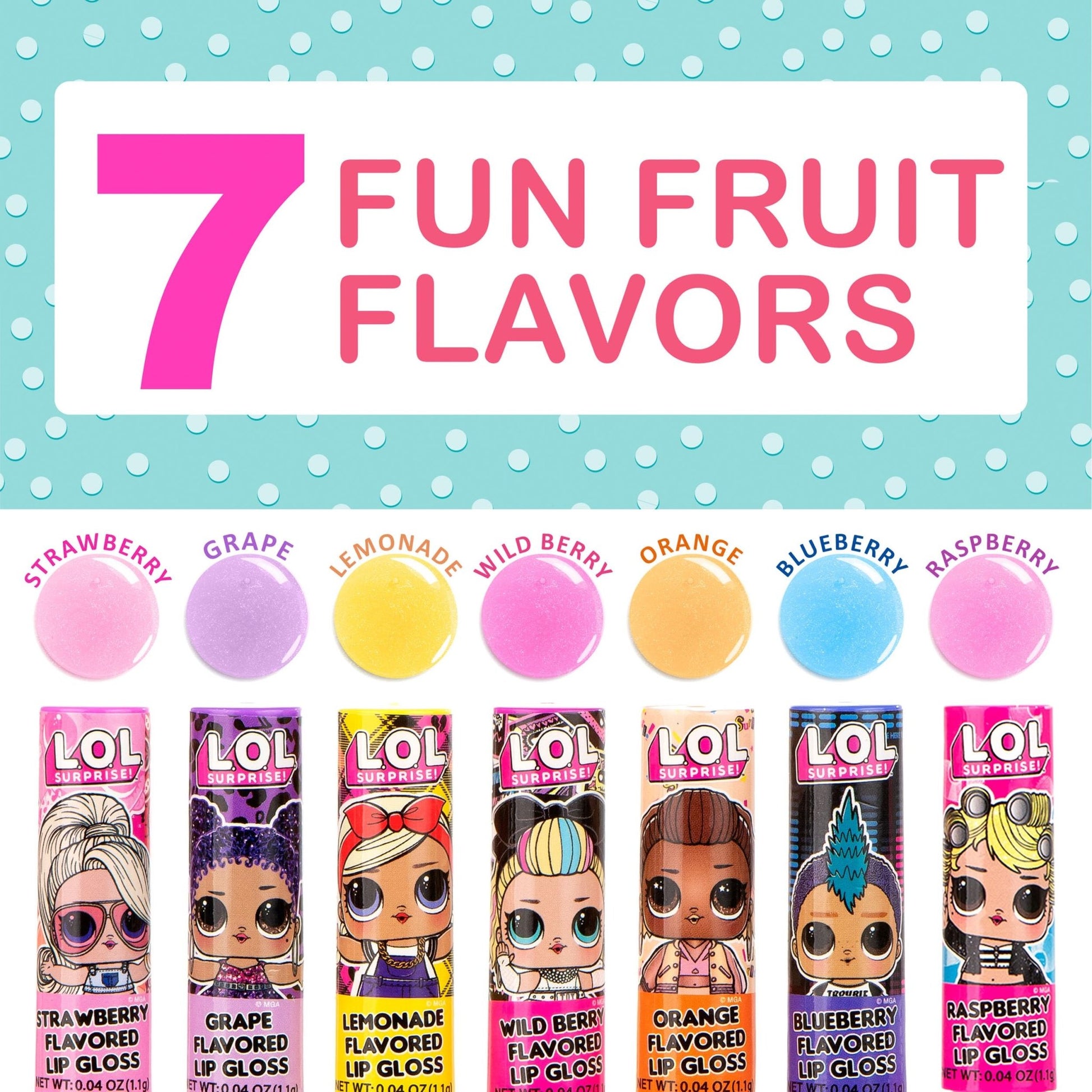 L.O.L Surprise 7-Pack Lip Gloss for Girls, Lol Lip Gloss - dailyvitalstore