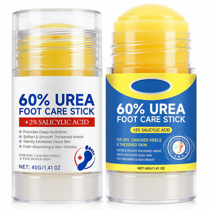 Loobexery 2 Pcs 60% Urea with 2% Salicylic Acid Foot Care Stick, Urea Foot Cream for Cracked Feet, Repairs Dry Rough Heels Fast, Foot Lotion Moisturizer for Dead Skin, Hydrating Heel Balm - dailyvitalstore