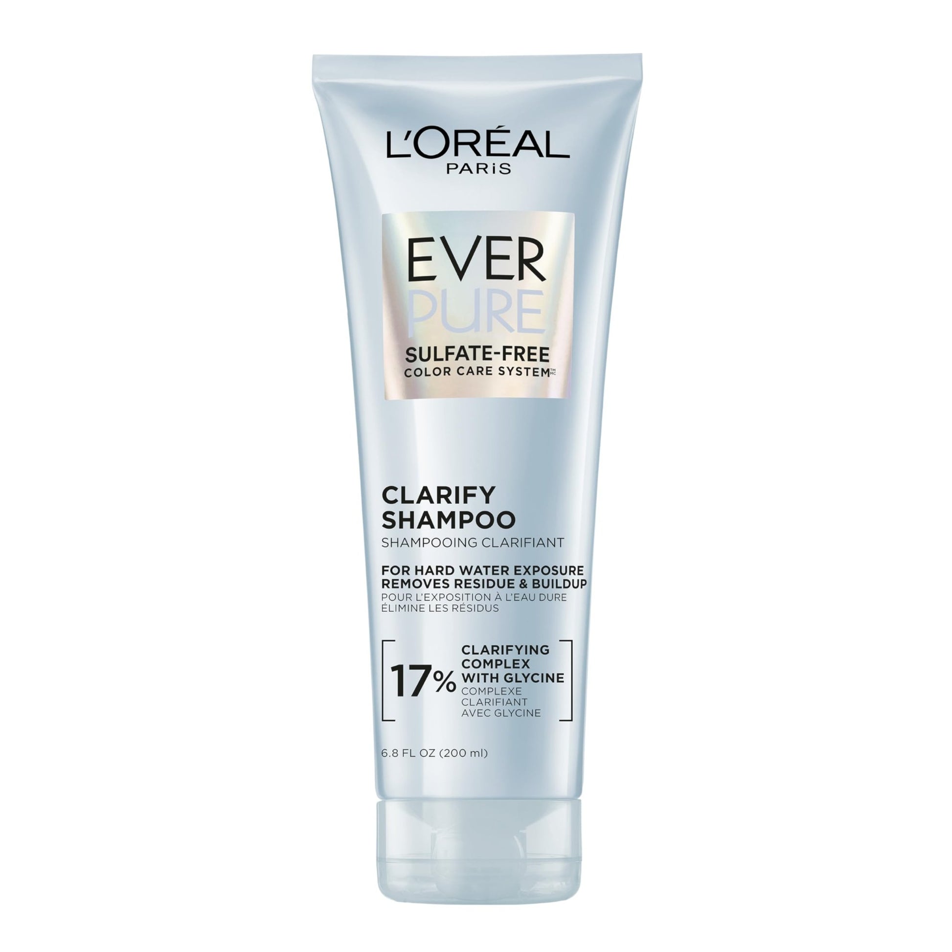 L'Oreal Paris Clarify Sulfate Free Shampoo with Antioxidants, Clarifying Shampoo for Hard Water Exposure and Styling Build-up, EverPure, 6.8 Fl Oz - dailyvitalstore