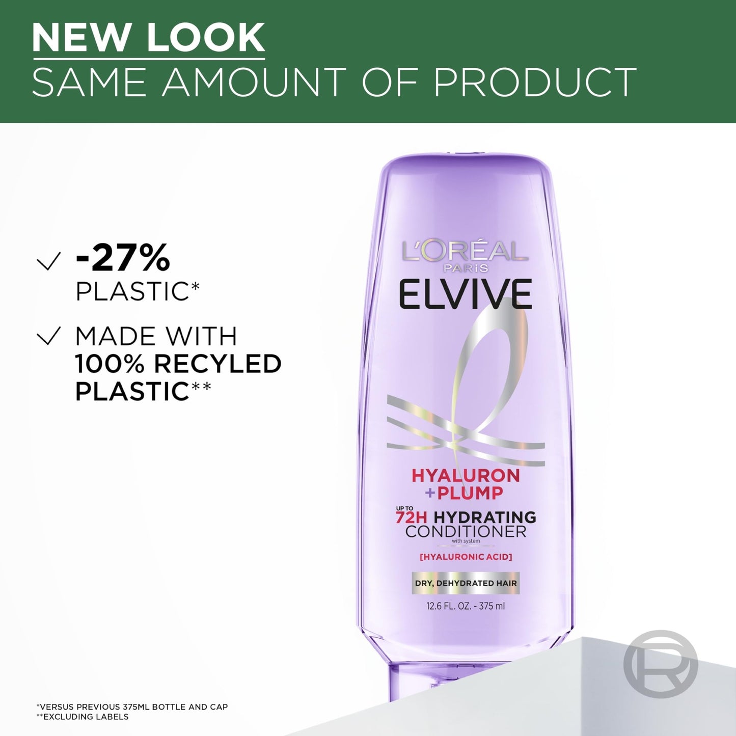 L'Oreal Paris Elvive Hyaluron Plump Hydrating Conditioner for Dehydrated, Dry Hair Infused with Hyaluronic Acid Care Complex, Paraben-Free, 12.6 Fl Oz - dailyvitalstore